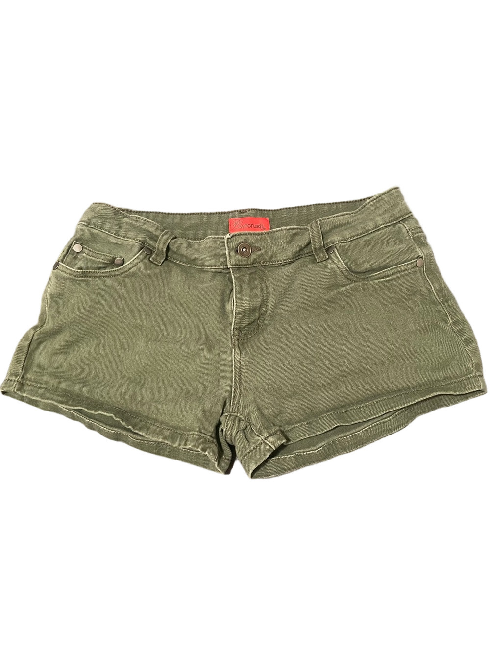 Y2K BlueCrush Lowrise Denim Shorts, Olive